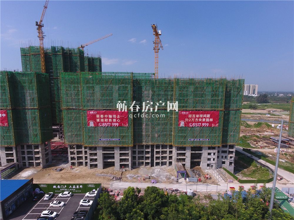 香榭水岸7月工程进度播报:2#楼主体楼栋建至15层