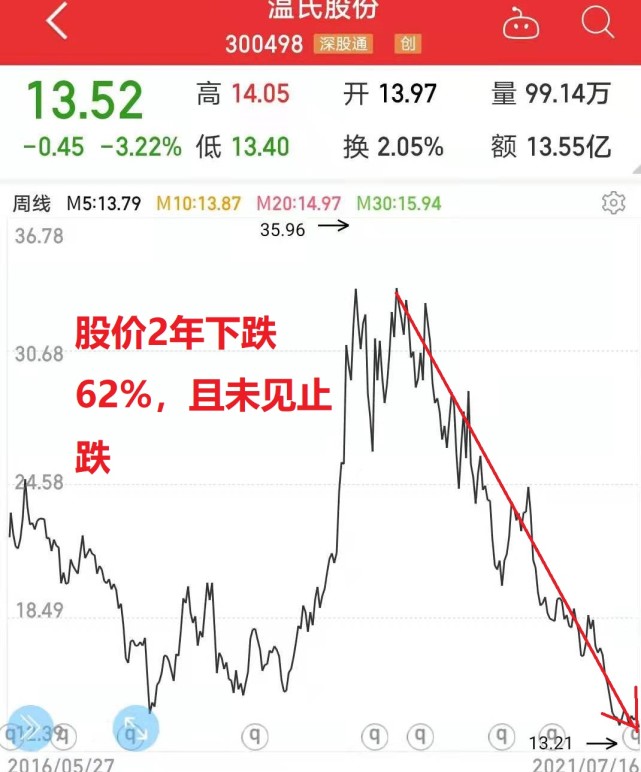 温氏股份:昔日创业板巨头两年下跌62%,二季度巨亏24亿元