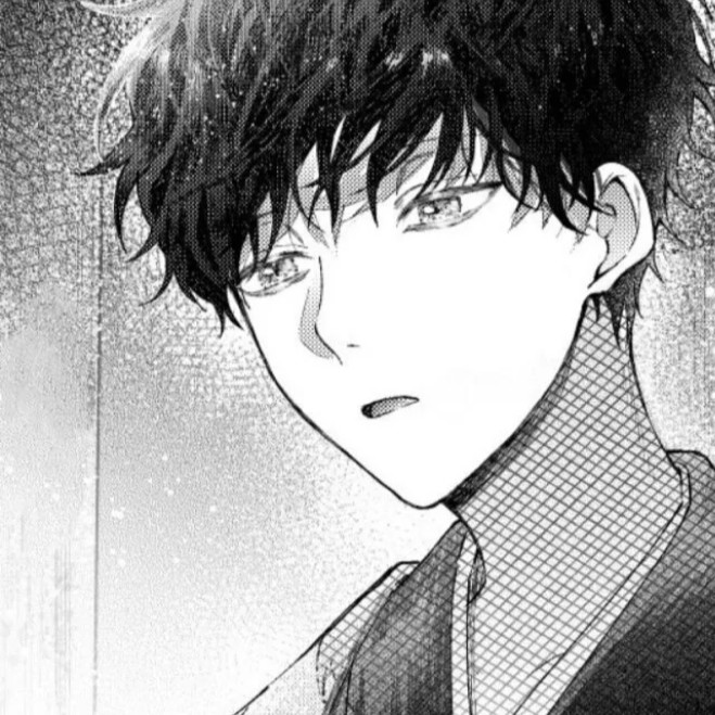 黑白日漫男头我爱你是永远温柔的男孩