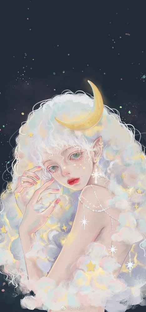 十二星座插画ins风少女壁纸