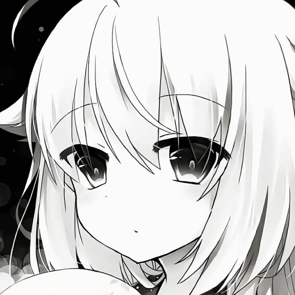 黑白漫画女生头像