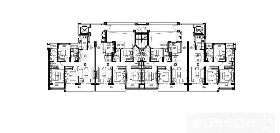 从已经公布的标准层平面图来看,户型设计为 3室2厅2卫,建面为 110㎡