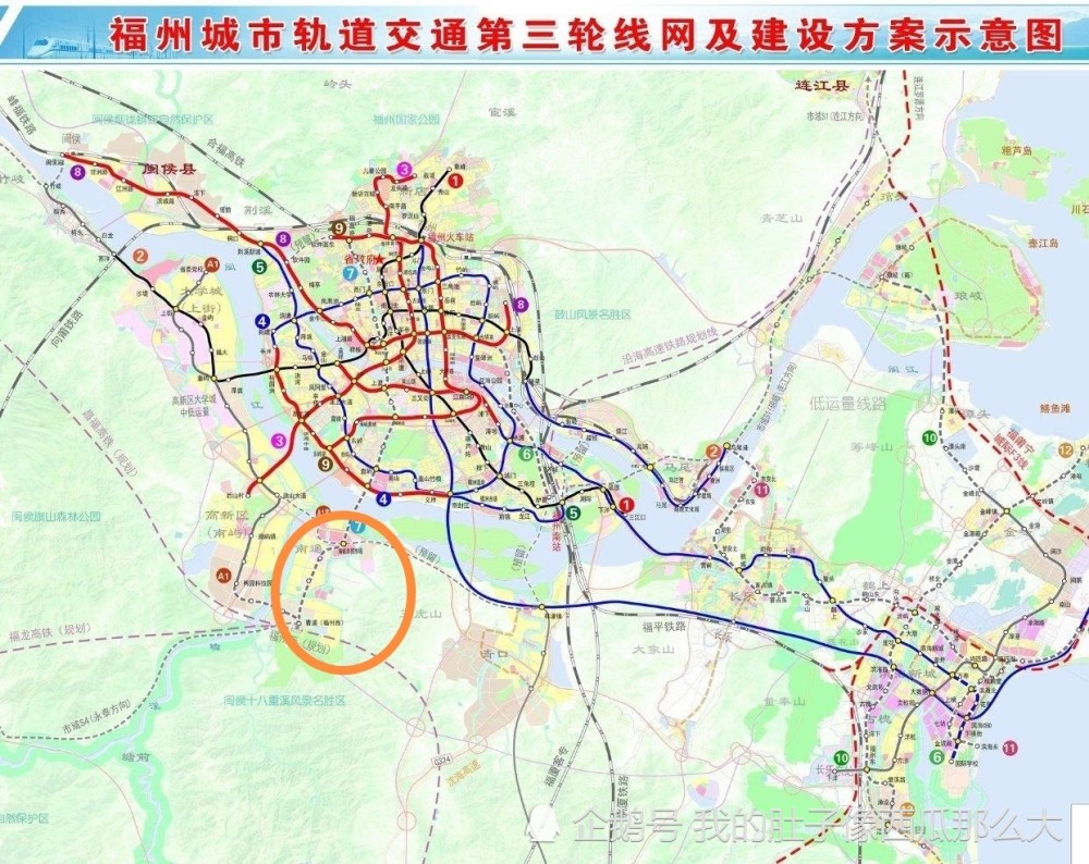 福州地铁2030年规划图,福州2035年总体规划图 根据有关信息透露,福州第三期建设规划线路初步按5条地铁线路(3号线