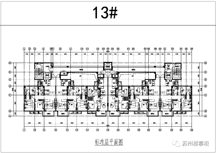 三梯六户设计 三室两厅两卫,两室两厅一卫 项目效果图