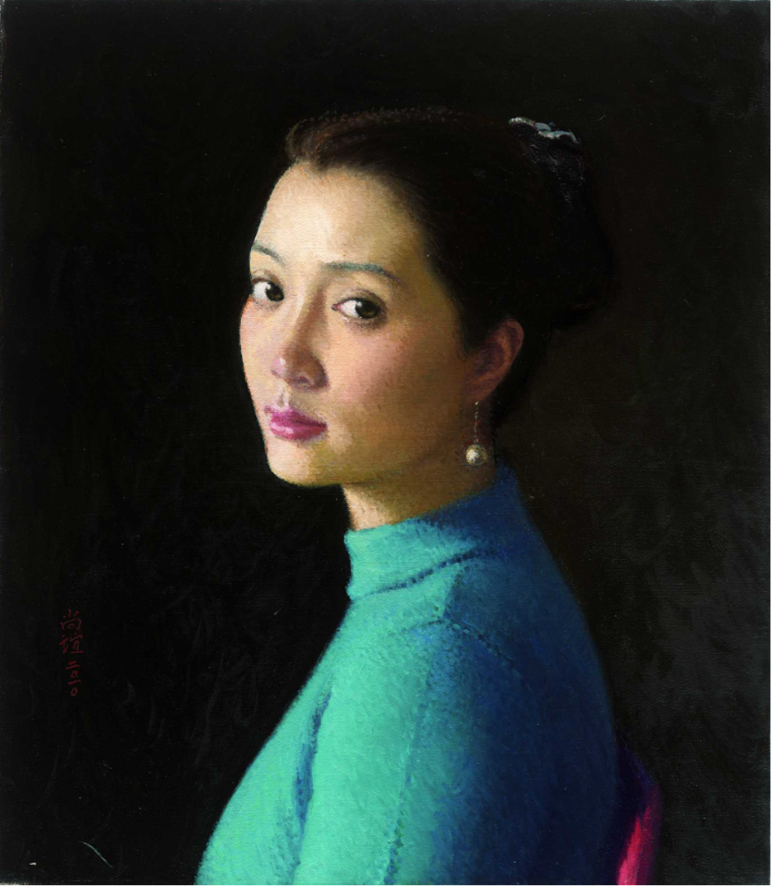 靳尚谊 《戴珍珠耳环的女孩》 2010年油画
