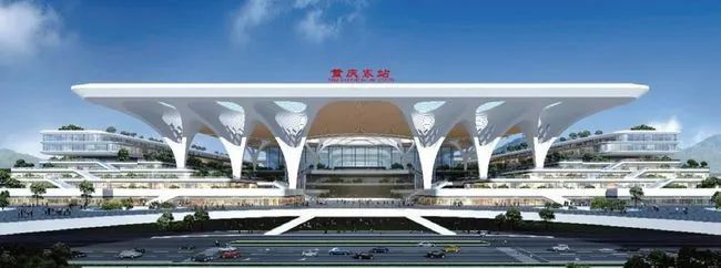 重庆东站效果图(图源网络) 沙坪坝站,作为全国首个高铁tod项目,再次
