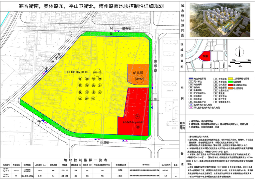 奥体路东,平山卫街北,博州路西地块控制性详细规划批后公示,该地块