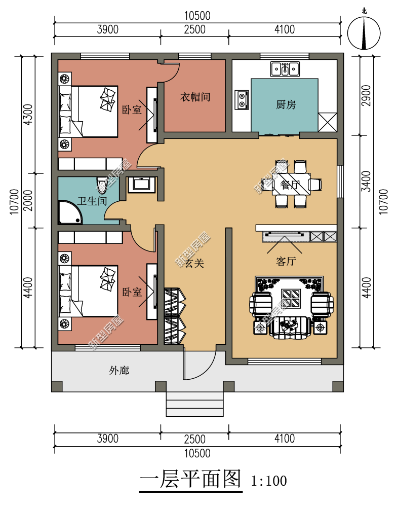 10套一层农村别墅图纸第6套建的人最多最后一套颜值最高