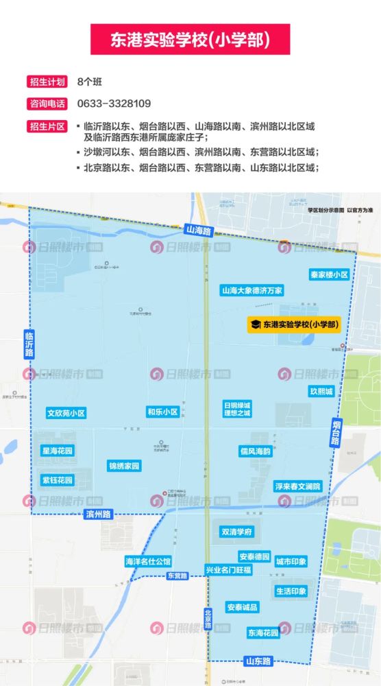 一图看懂,2021年日照城区学区划分地图来了!