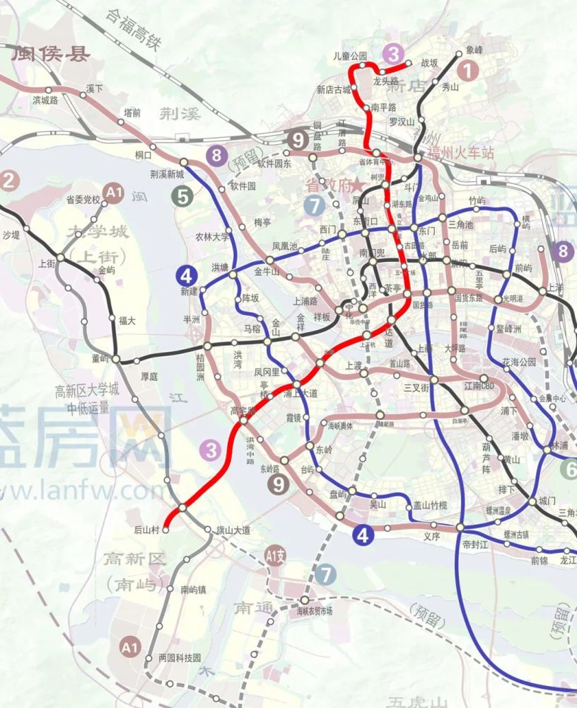 福州地铁第三轮再次修改路线,高清图曝光!四条线路微调加福清轨道s1线