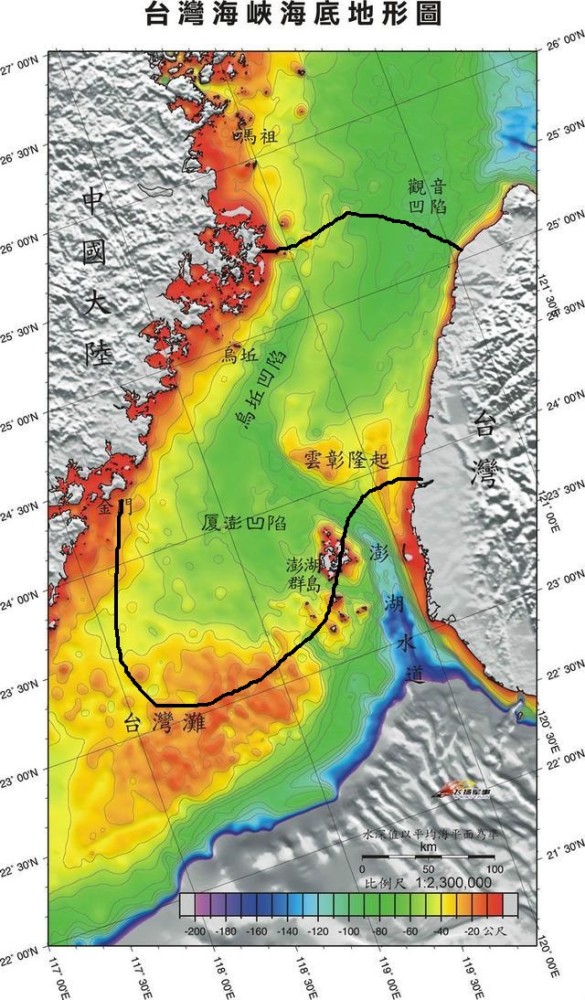 台湾海峡大通道的设想线路不是直线而是曲线为啥要绕远