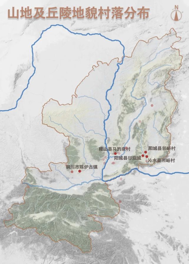 汾河谷地两侧及其与涑水河谷地之间的峨眉台原,以及晋豫黄河沿岸这些