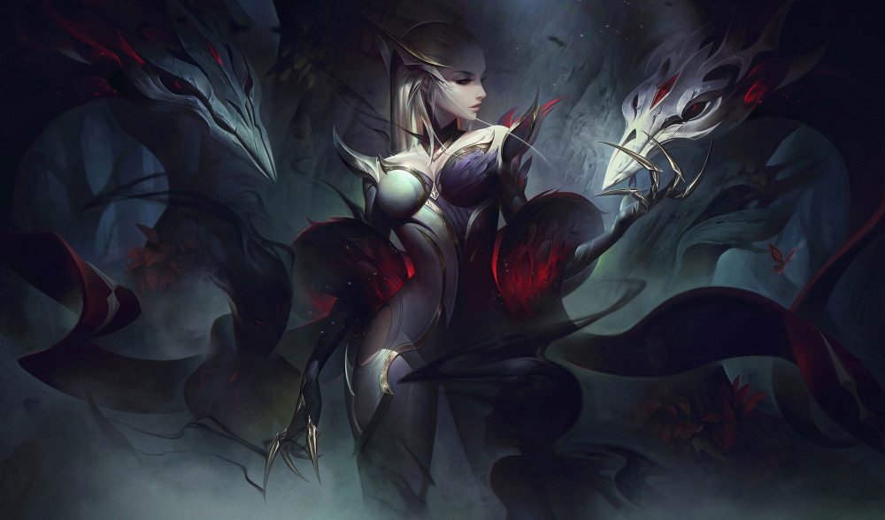 传说级新皮肤 魔女-伊芙琳手稿图:黑夜 就是我的面纱