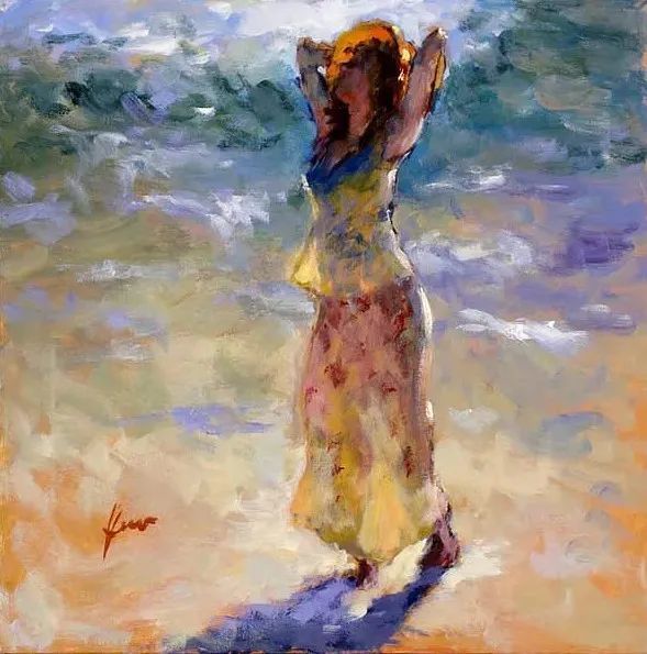 柔和的印象派女性人物画,太美