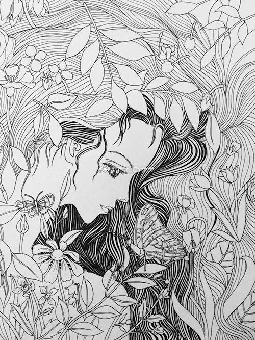 《我爱我的祖国》 【材料】:马克笔,素描纸
