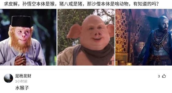 【沙雕问题9】:孙悟空本体是猴,猪八戒是猪,那沙曾本体是啥动物,有