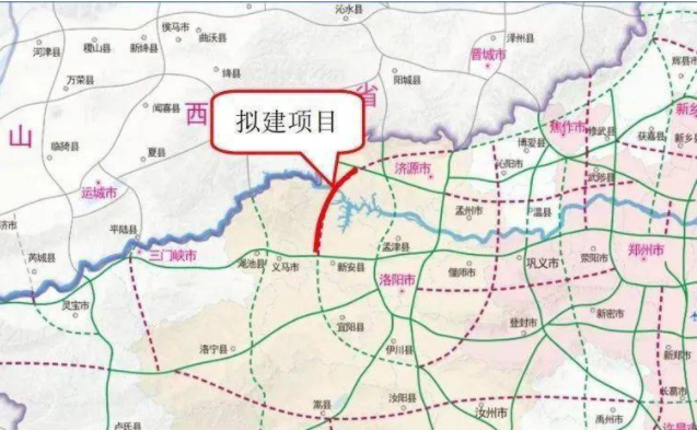 北冶镇,青要山镇,石寺镇一直到铁门镇北,和真正修建的新伊高速相连通