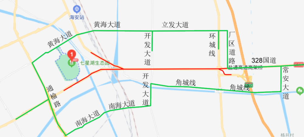 328国道海安段快速化工程绕行图