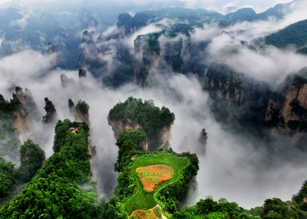 航拍张家界自然美景