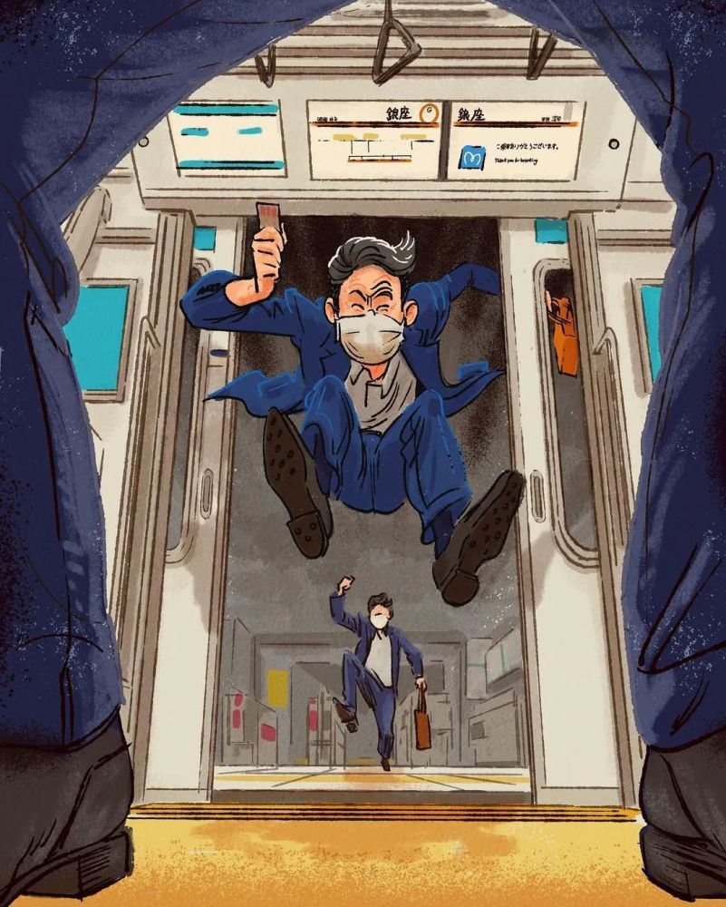 搞笑插画,东京全民化身奥运选手!