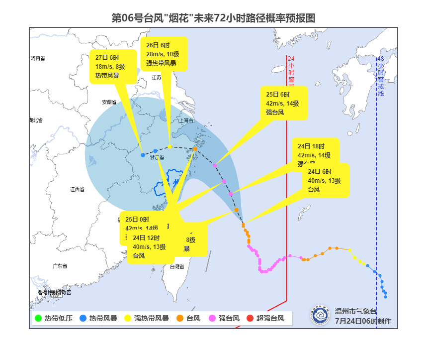 "烟花"前锋已袭扰杭州!温州发布台风黄色预警