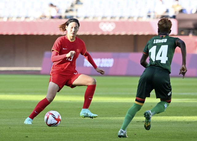 (东京奥运会)足球——女足小组赛:中国对阵赞比亚(3)