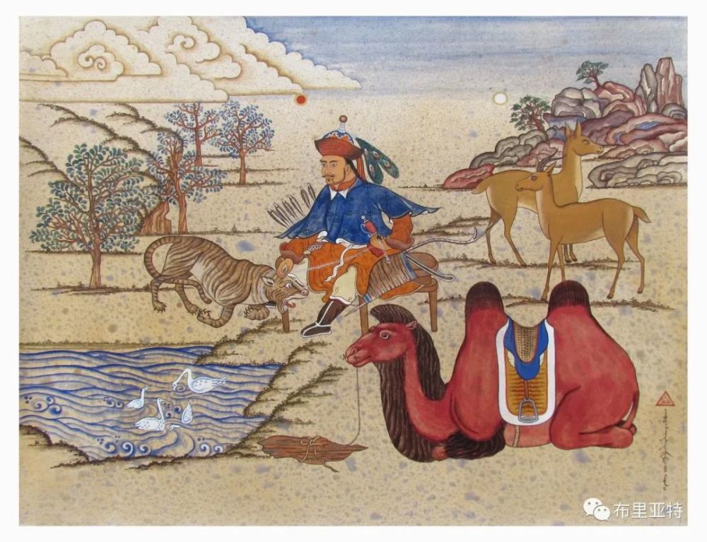 欣赏艺术家桑嘉扎木苏游牧蒙古主题绘画作品