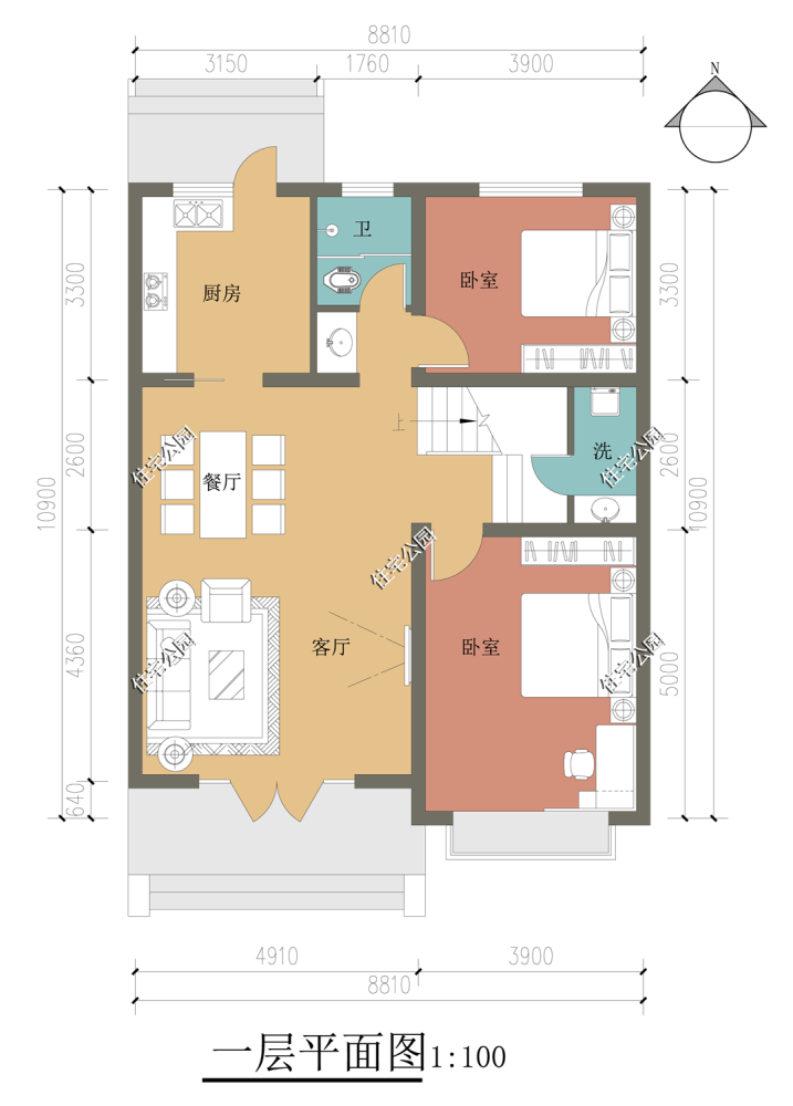 面宽8米也能建好房,4套小户型农村别墅图纸,你更喜欢哪一套?