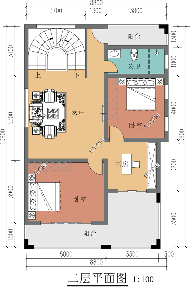 面宽8米也能建好房,4套小户型农村别墅图纸,你更喜欢哪一套?