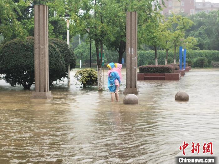 "烟花"影响持续:浙江余姚多地被淹 民众出行不便