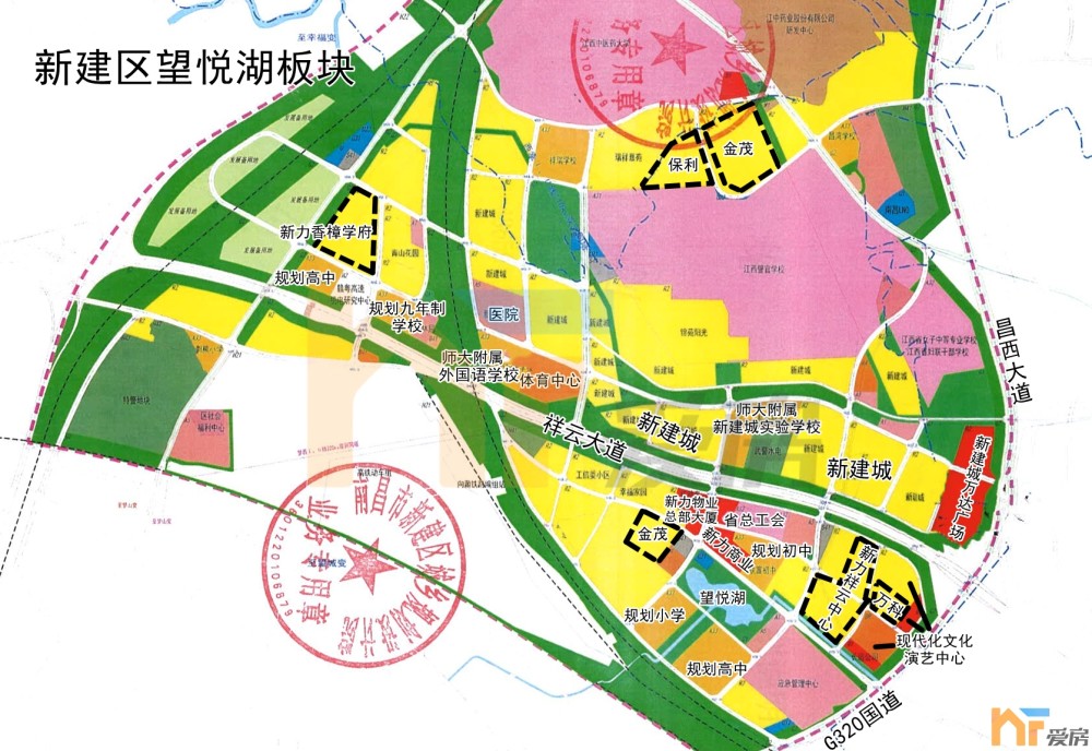 新建区望悦湖板块楼盘分布图(点击图片看大图) 一条祥云大道,带我们