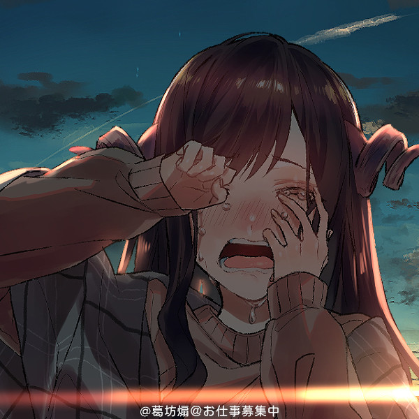 抑郁哭泣女生动漫头像