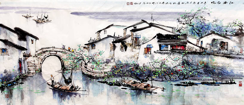 烟雨遥 碧波莹——赏画家曹尚松江南水乡系列作品