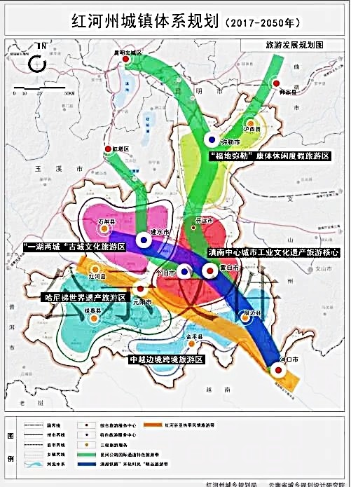 开远和蒙自,但是在最新的规划中屏边县也被划入了滇南城市都市圈
