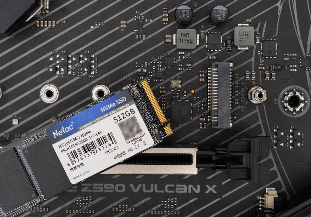 朗科nv2000 nvme m.2 ssd是走pcie gen3.0x4通道,要安装在对应的m.