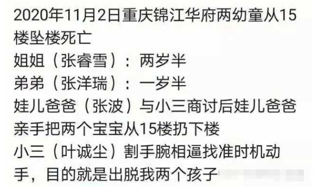 重庆两幼童坠亡最新进展奸夫毒妇庭上互撕只为免死