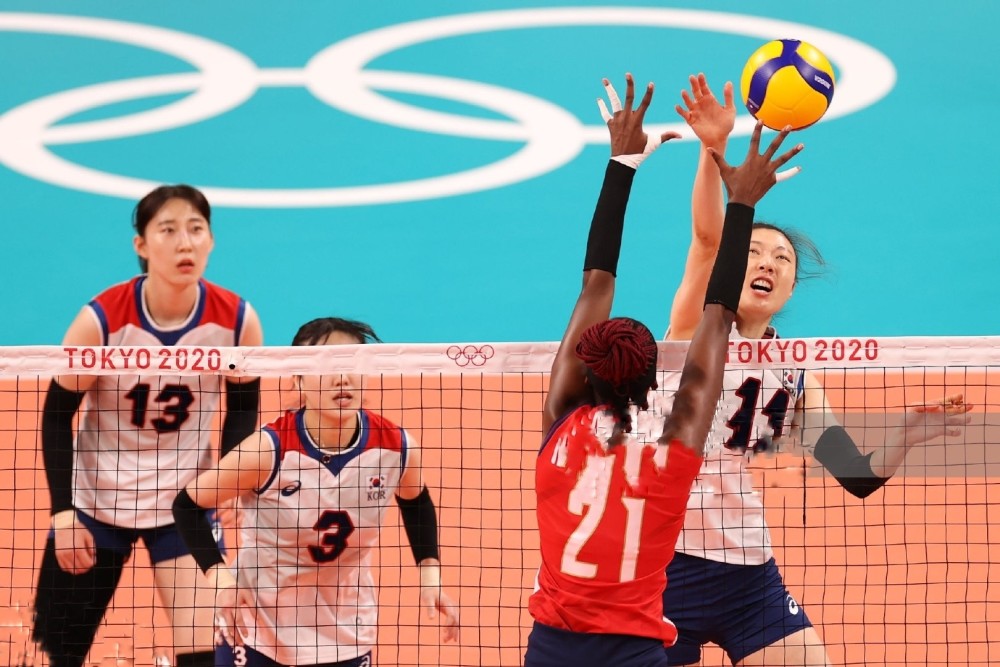 金软景带领韩国女排3:2险胜多米尼加女排