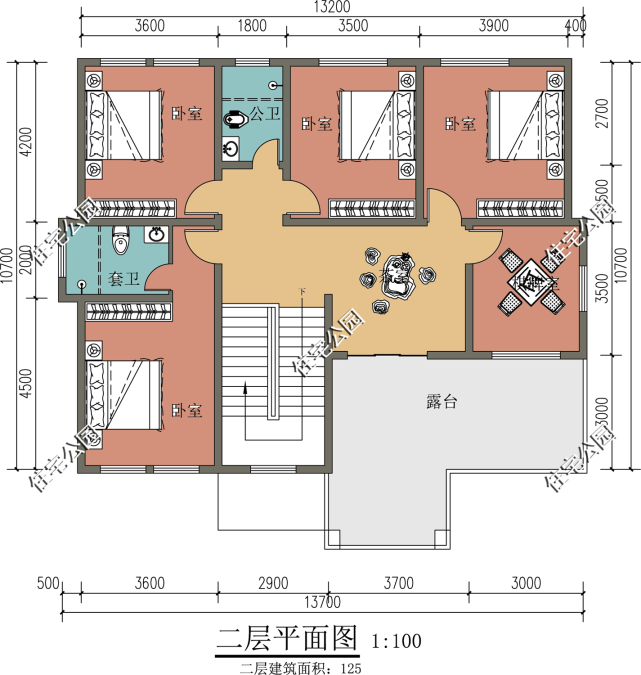 农村自建房宽16米进深11米,想建两层,外型和室内怎么