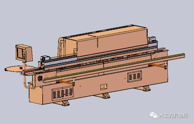 全自动封边机三维设计图纸,全自动高速封边机图纸,家具板材封边木工