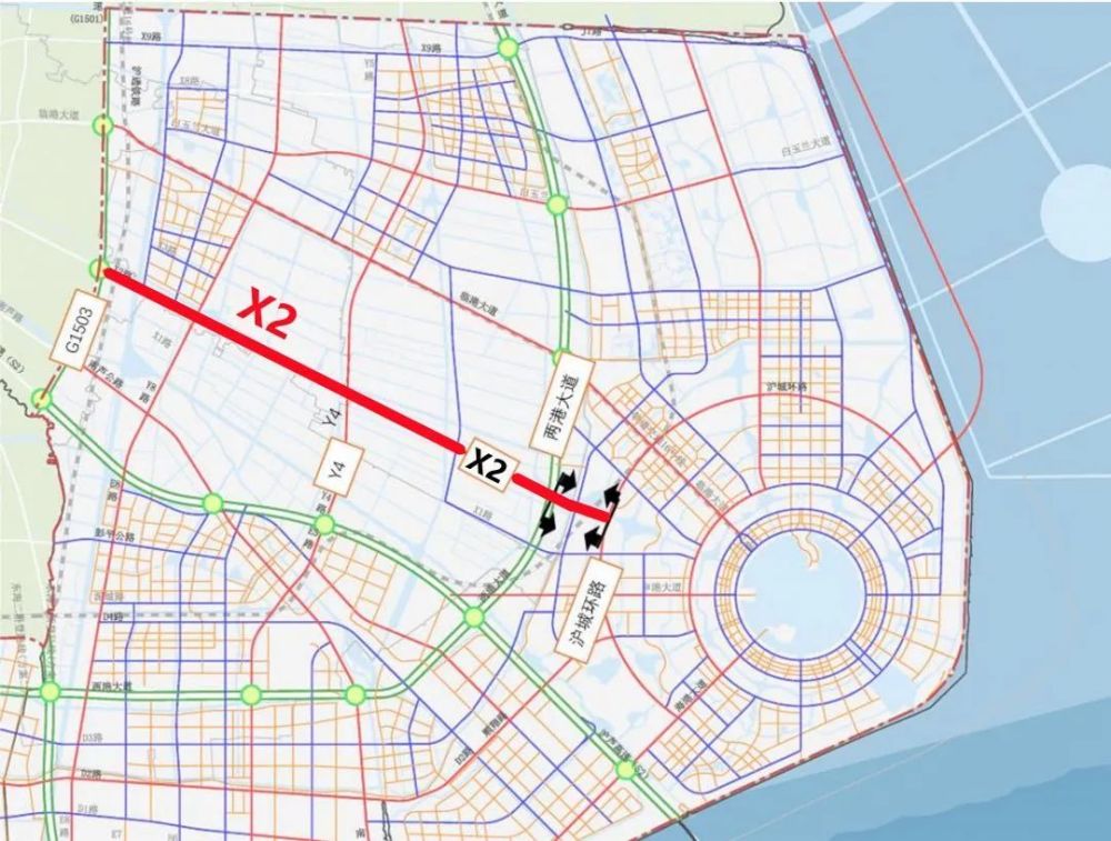 873km中部区位,工程范围西起 y4 路,东至两港大道,全长约4684m,规划