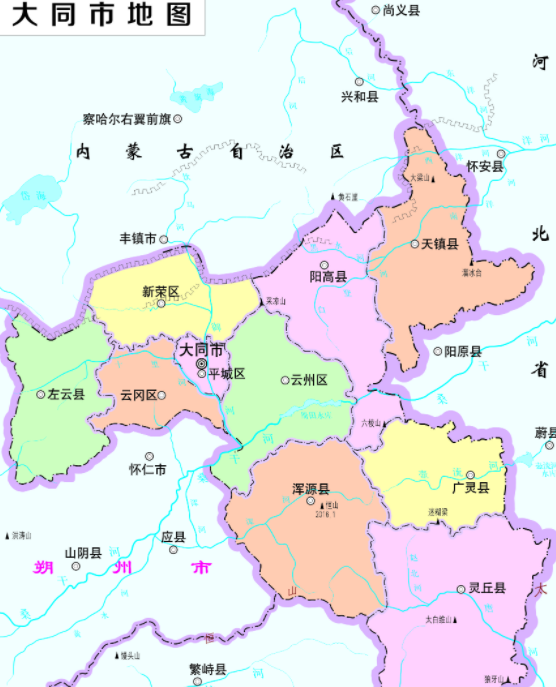 雁北专区下辖了灵丘县,广灵县,浑源县,应县,山阴县,大同县,怀仁县,朔