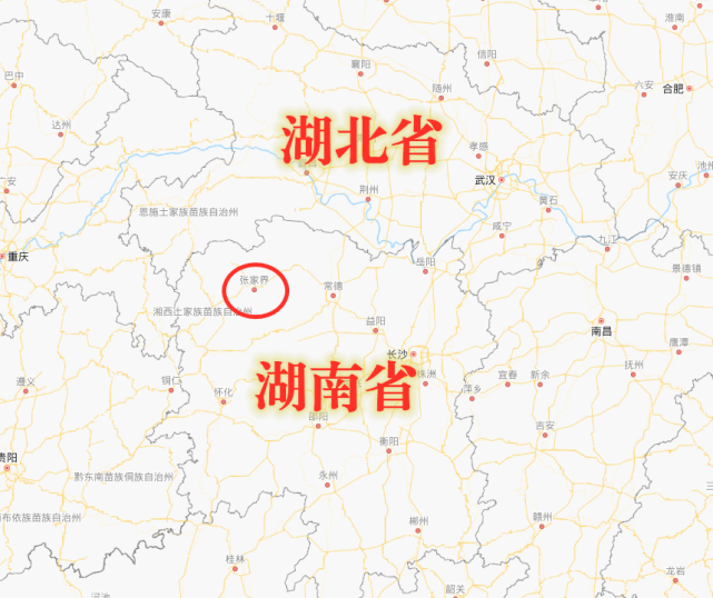 张家界地理位置图