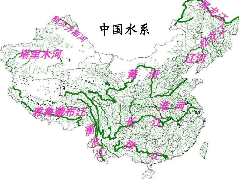 高清31省区市河流水系分布图
