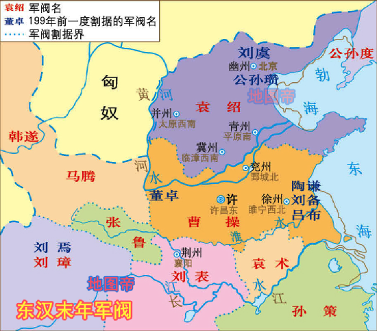 军的过程中,地方豪强趁机壮大自己的势力,各地形成汉末军阀割据的局面