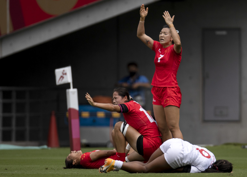 (东京奥运会)七人制橄榄球—女子五至八名排位赛:中国不敌美国(2)