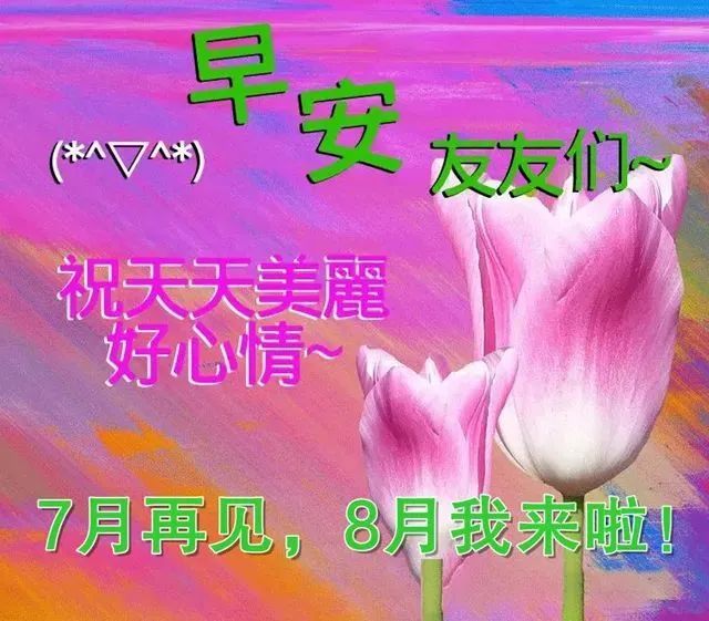 8月你好动态图问候祝福语简短句子 八月最新早上好正能量带字图片说说