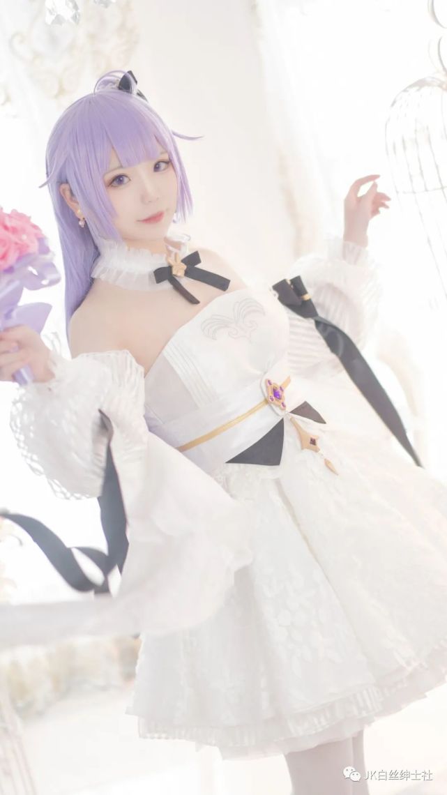 cos:碧蓝航线独角兽婚纱cos正片@凌乱