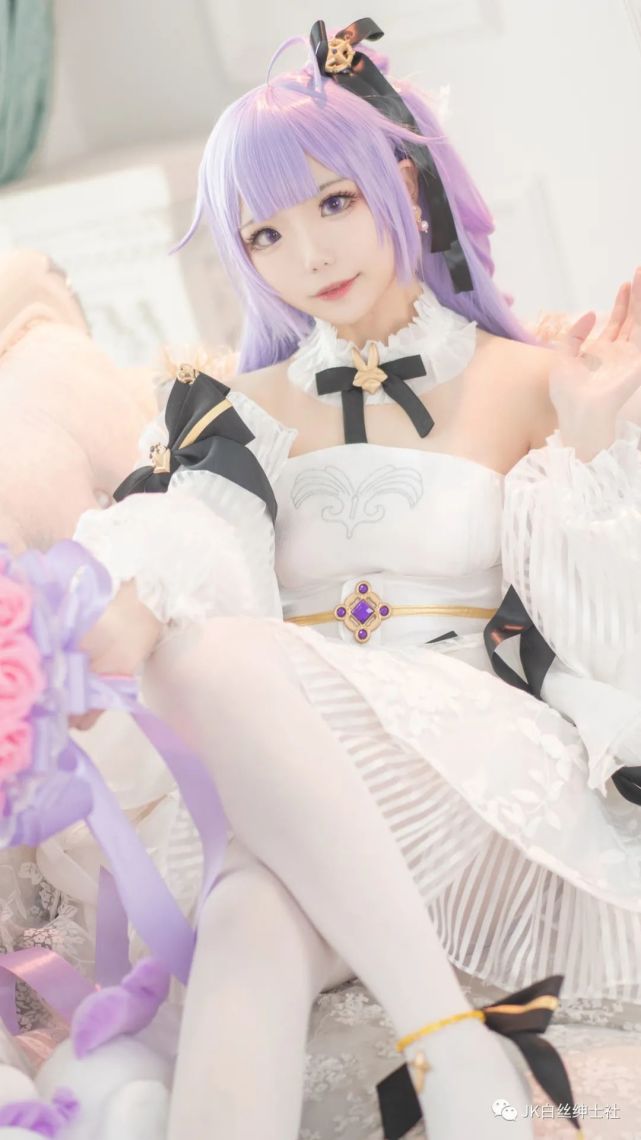 cos:碧蓝航线独角兽婚纱cos正片@凌乱