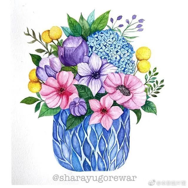 水彩|赠你一束花