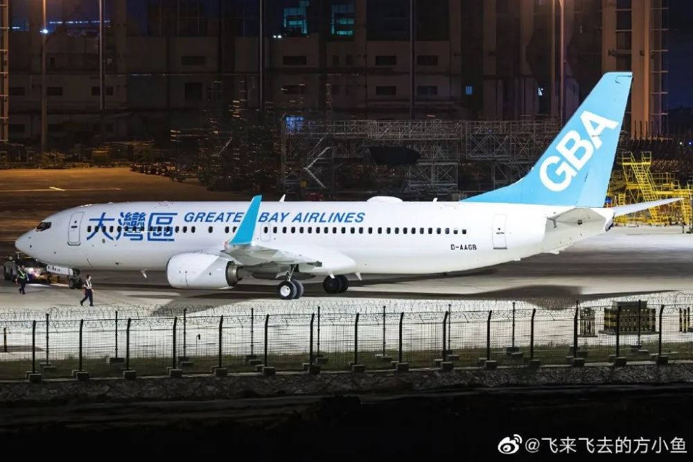 大湾区航空greater bay airlines机队首架飞机b737-800亮相,临时注册